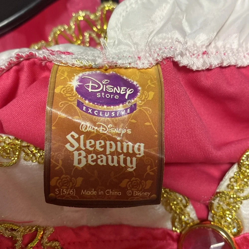 Disney Princess Aurora Sleeping Beauty Costume Dress Up Gown Pink Size Small 5/6